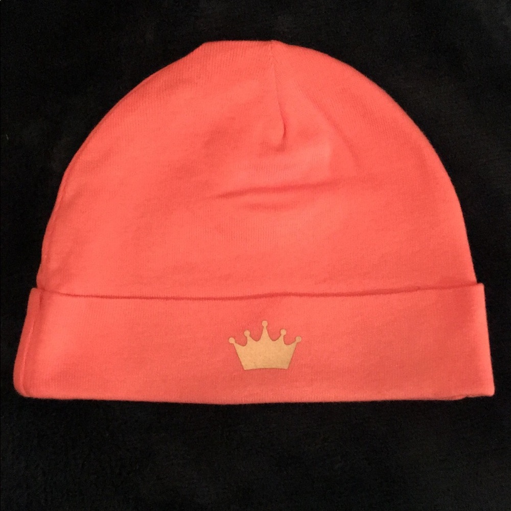 0/6 Month Light Pink Baby Girls Hat w Crown